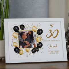 Personalised Birthday Photo Frame Balloon Design Perfect For Any Age 18th 21st 30th 40th 50th 60th 70th 80th 90th Birthday Celebration Memories