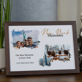 Personalised New York Holiday Memories Photo Frame, A4 Framed Print and Printed Photos