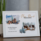 Personalised New York Holiday Memories Photo Frame, A4 Framed Print and Printed Photos