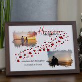 Personalised Honeymoon Memories Photo Frame, A4 Framed Print and Printed Photos Honeymoon Memory Keepsake