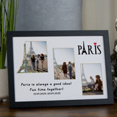 Personalised Paris Holiday Photo Frame, A4 Framed Print and Printed Photos Holiday Memory Keepsake