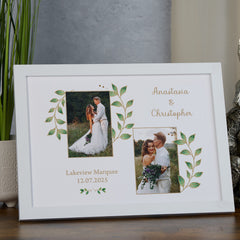 Personalised Elegant Wedding Day Photo Frame Custom Photo Keepsake