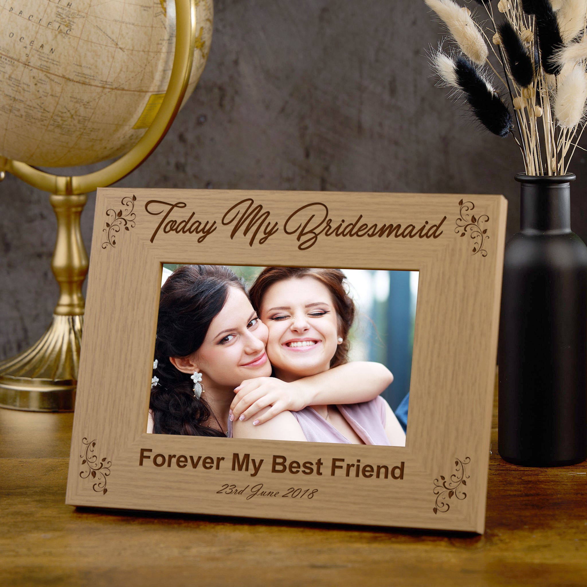 Personalised Bridesmaid Wooden Photo Frame Wedding Gift wedding photo frame ukgiftstoreonline