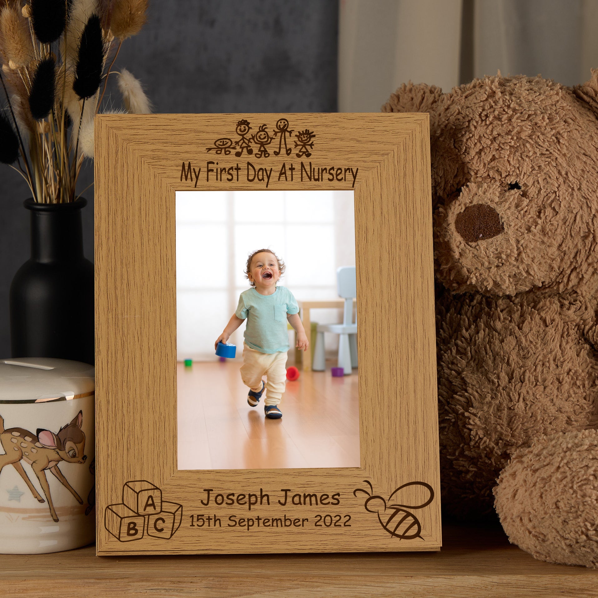 Personalised First Day At Nursery Photo Frame Gift Photo Frame ukgiftstoreonline 4 x 6 Inch