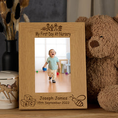 Personalised First Day At Nursery Photo Frame Gift Photo Frame ukgiftstoreonline 4 x 6 Inch
