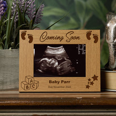 Personalised Pregnancy Announcement Wooden Baby Scan Photo Frame Gift Baby Photo Frame ukgiftstoreonline