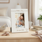 White Engraved Wooden Personalised On Our First Mothers Day Portrait Photo Frame Photo Frame ukgiftstoreonline