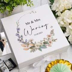 Wedding Day Gift Personalised Keepsake Memory Box With Wildflowers Keepsake Wedding Memory box ukgiftstoreonline