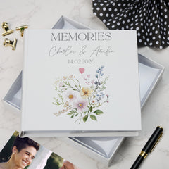 Personalised Memories Love Wedding or Anniversary Photo Album Gift Boxed 6x4" Delicate Floral Bouquet Design wedding photo album ukgiftstoreonline