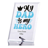 Personalised My Dad Is My Hero Trophy Plaque Gift With Colour Print