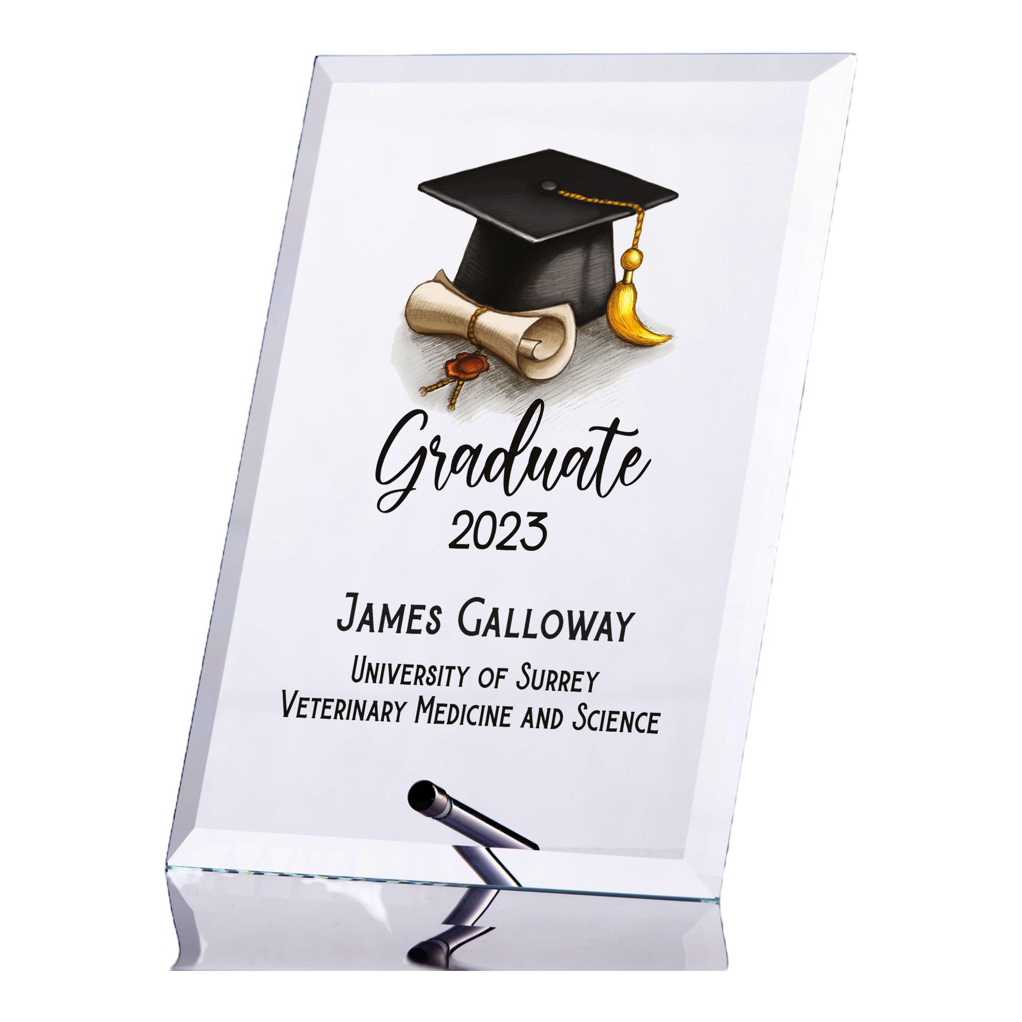 Personalised Graduation Keepsake Gift Large Glass Plaque Gift Personalised Plaque Sign ukgiftstoreonline