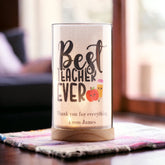 Personalised Best Teacher Gift Lamp With Wood Base LED Night Light