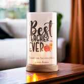 Personalised Best Teacher Gift Lamp With Wood Base LED Night Light