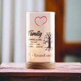 Personalised Family Branches Sentiment Lamp With Wood Base Night Light