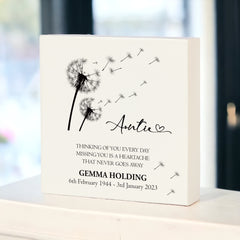 Personalised Auntie Graveside Remembrance Plaque Ornament