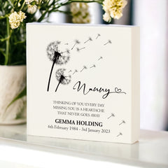 Personalised Nanny Graveside Remembrance Plaque Ornament Outdoor Or Indoor