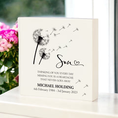 Personalised Son Graveside Remembrance Plaque Ornament Outdoor Or Indoor