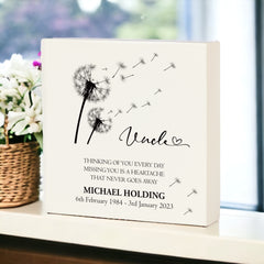 Personalised Uncle Graveside Remembrance Plaque Ornament Outdoor Or Indoor