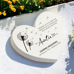 Personalised Auntie Graveside Heart Remembrance Plaque Memorial Ornament