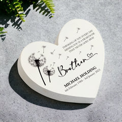 Personalised Brother Graveside Heart Remembrance Plaque Memorial Ornament