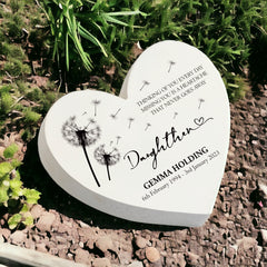 Personalised Daughter Graveside Heart Remembrance Plaque Memorial Ornament