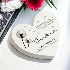 Personalised Grandma Graveside Heart Remembrance Plaque Ornament