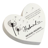 Personalised Husband Graveside Heart Remembrance Plaque Ornament