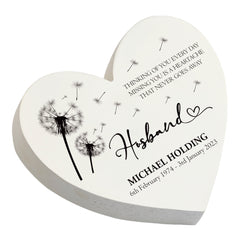 Personalised Husband Graveside Heart Remembrance Plaque Ornament
