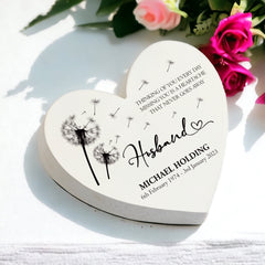 Personalised Husband Graveside Heart Remembrance Plaque Ornament