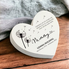 Personalised Mummy Graveside Heart Remembrance Plaque Ornament