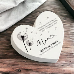 Personalised Nan Graveside Heart Remembrance Plaque Ornament
