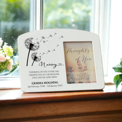 Personalised Nanny Memorial Remembrance Photo Frame With Dandelions