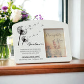 Personalised Grandma Memorial Remembrance Photo Frame With Dandelions