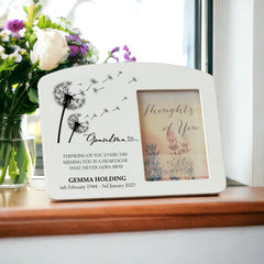 Personalised Grandma Memorial Remembrance Photo Frame With Dandelions