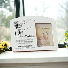 Personalised Granddaughter Memorial Remembrance Photo Frame With Dandelions