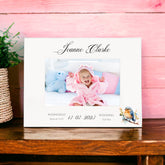Personalised Baby Boy or Girl Photo Frame Gift With Woodland Robin