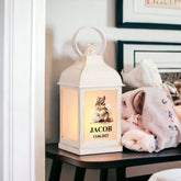 Personalised Baby Lamp Lantern Night Light With Woodland Squirrel