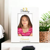 Personalised 13th Birthday Photo Frame Portrait With Name and Sentiment