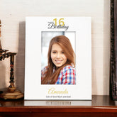 Personalised 16th Birthday Photo Frame Portrait With Name and Sentiment