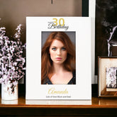 Personalised 30th Birthday Photo Frame Portrait With Name and Sentiment