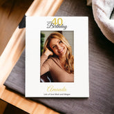 Personalised 40th Birthday Photo Frame Portrait With Name and Sentiment