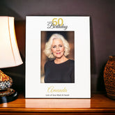 Personalised 60th Birthday Photo Frame Portrait With Name and Sentiment