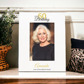 Personalised 60th Birthday Photo Frame Portrait With Name and Sentiment