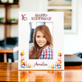 Personalised Colourful 16th Birthday Photo Frame Portrait With Name