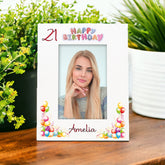 Personalised Colourful 21st Birthday Photo Frame Portrait With Name
