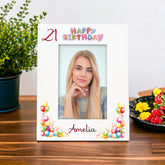 Personalised Colourful 21st Birthday Photo Frame Portrait With Name