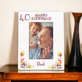 Personalised Colourful 40th Birthday Photo Frame Portrait With Name