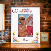 Personalised Colourful 60th Birthday Photo Frame Portrait With Name