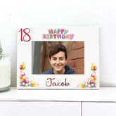 Personalised Colourful 18th Birthday Photo Frame Landscape With Name