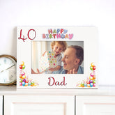Personalised Colourful 40th Birthday Photo Frame Landscape With Name